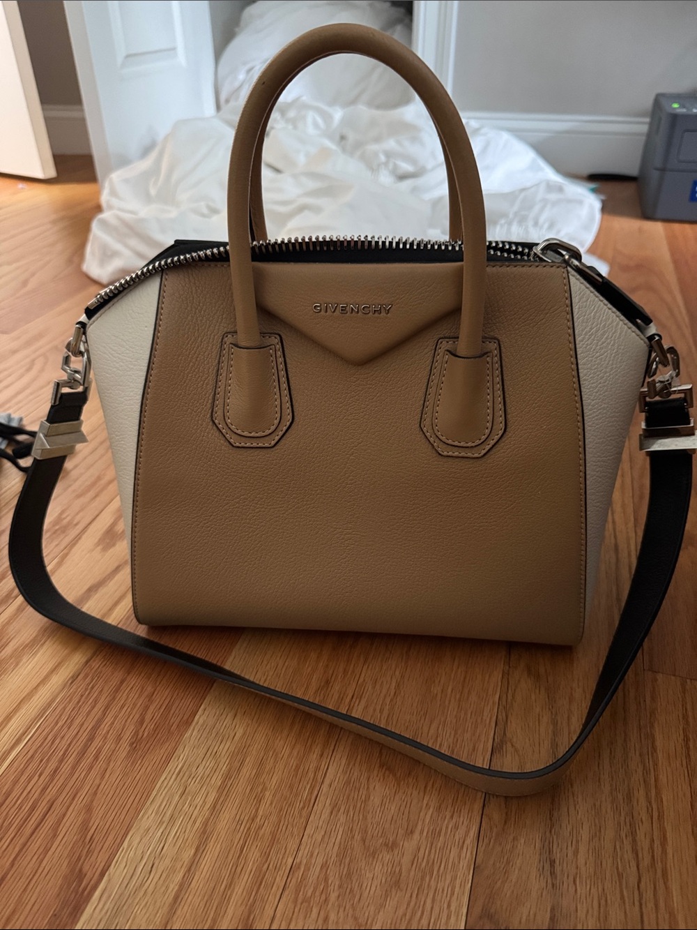 Givenchy Antigona Small Tote in Tan and Cream